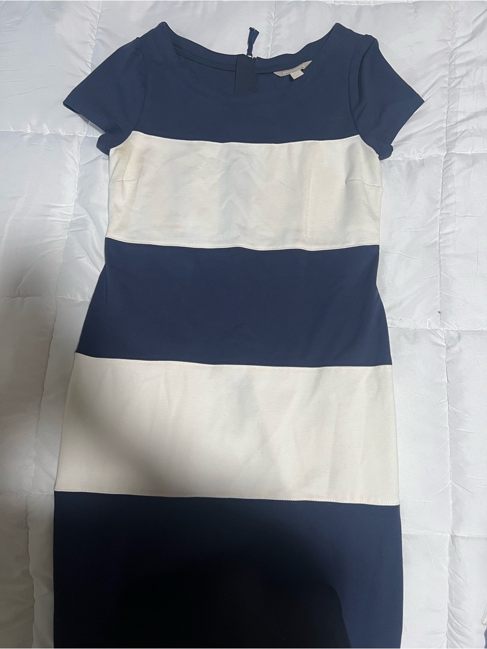 Banana Republic Navy and White Striped Sheath Dress